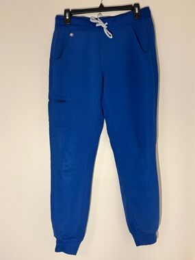 Figs Zamora Winning Blue Jogger Pants with Cream Drawstring